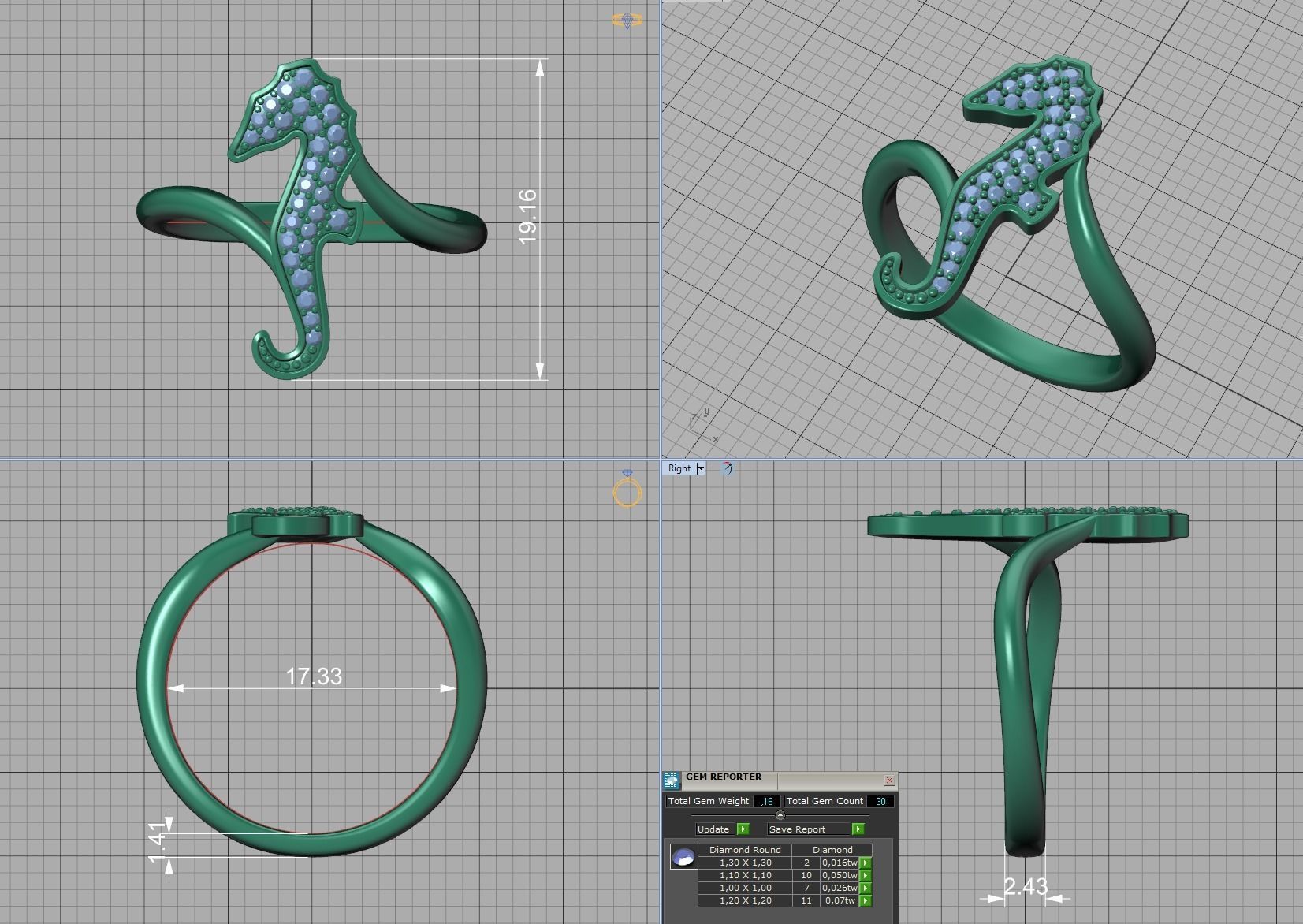 Seahorse Ring and Necklace Collection with discount _19