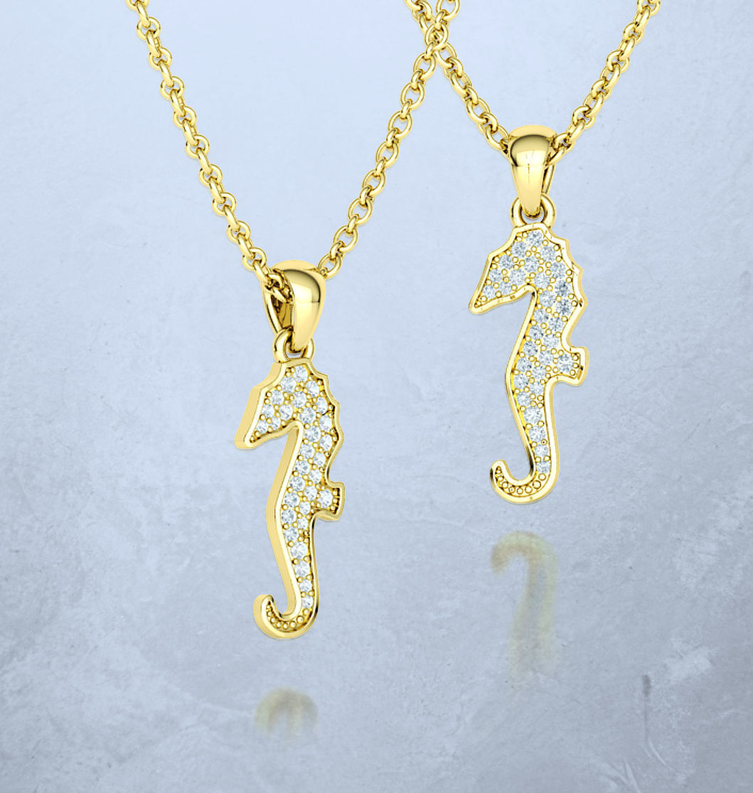 Seahorse Ring and Necklace Collection with discount _36