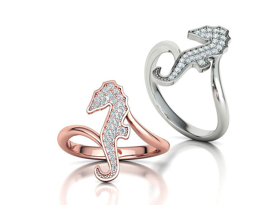 Seahorse Ring and Necklace Collection with discount _11