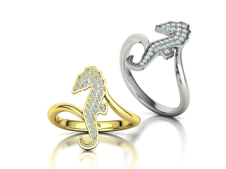 Seahorse Ring and Necklace Collection with discount _12