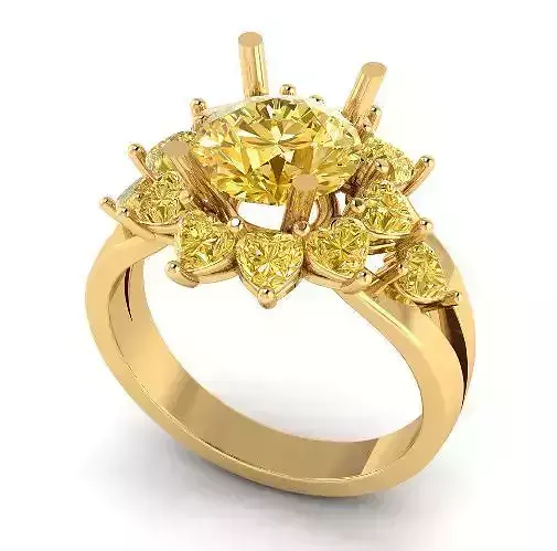 Ring with heart stones Model 2011