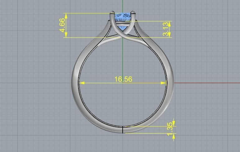 Solitare ring Model 2002 3D print model_5