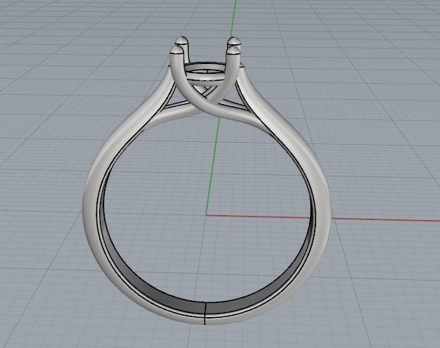 Solitare ring Model 2002 3D print model_3