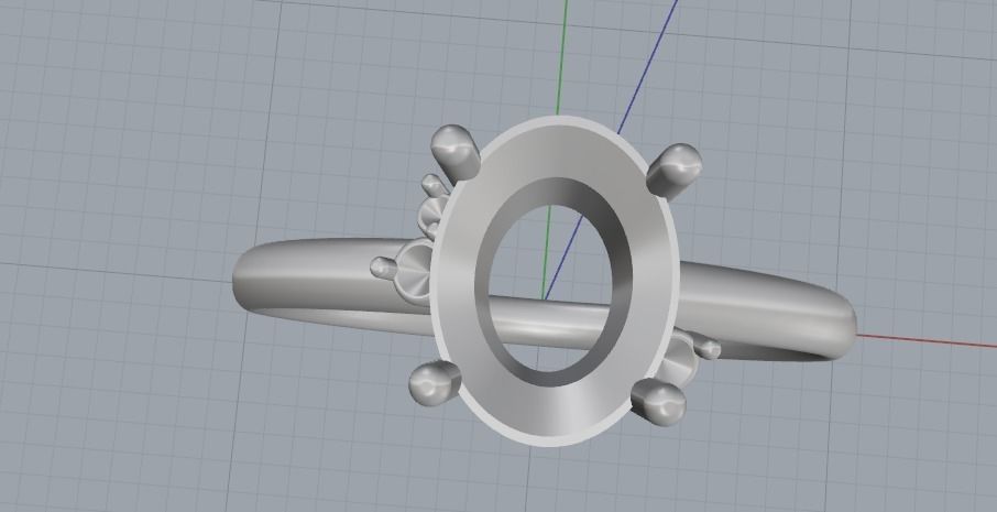 Oval stone ring Model 2034 3D print model_3