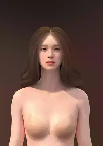 Long hair 008-FV2 for Yuna-FV2 3D model from 3DClo Software