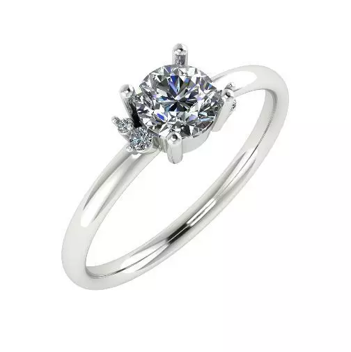 Ring with round stone Model 2030 3D print model_0