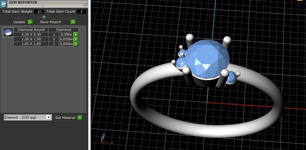 Ring with round stone Model 2030 3D print model_8