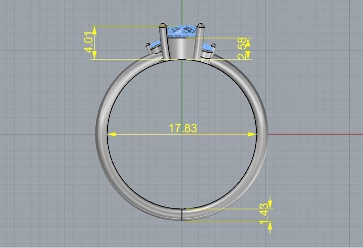 Ring with round stone Model 2030 3D print model_5