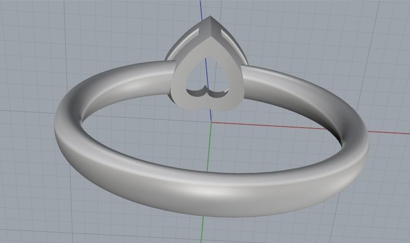 Heart Stone Ring Model 2044 3D print model_5