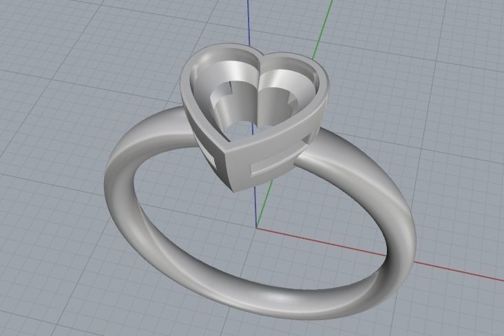 Heart Stone Ring Model 2044 3D print model_2