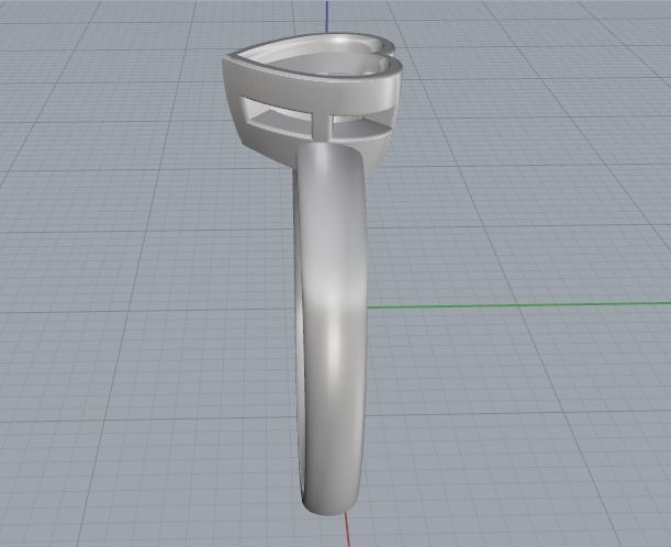 Heart Stone Ring Model 2044 3D print model_4