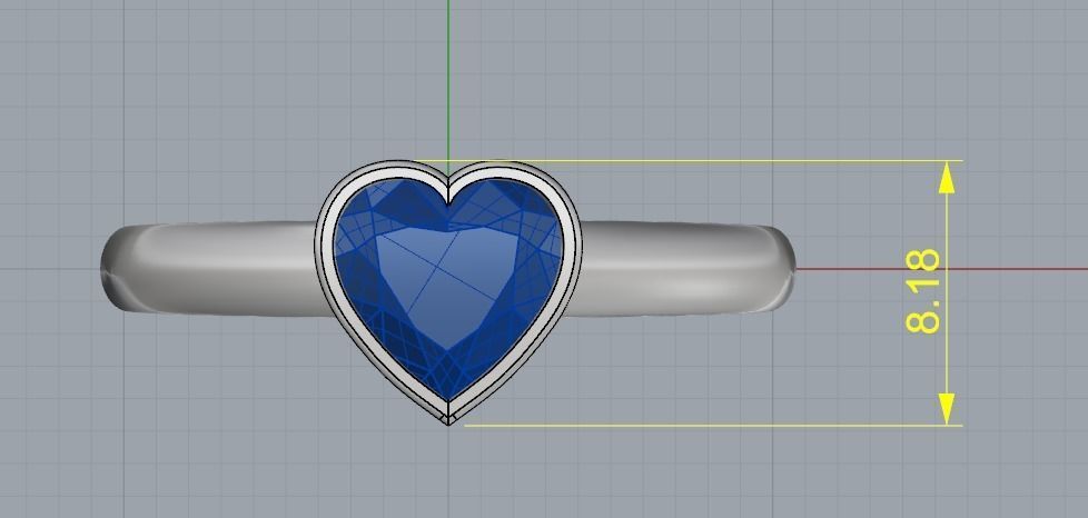 Heart Stone Ring Model 2044 3D print model_8