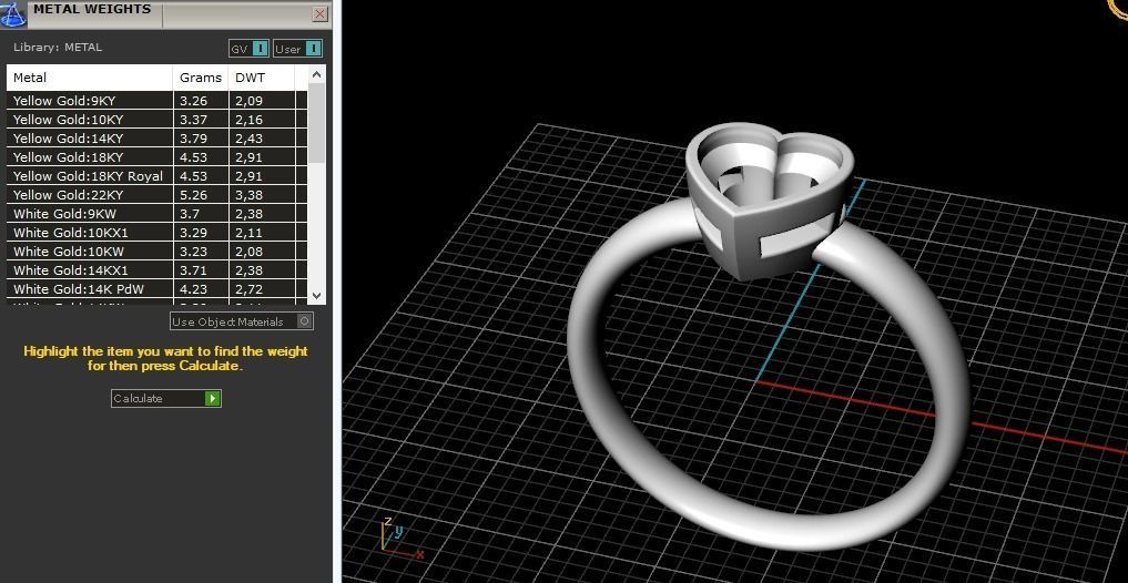 Heart Stone Ring Model 2044 3D print model_9