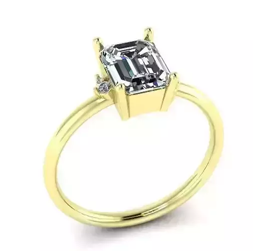 Ring with Emerald stone Model 2043