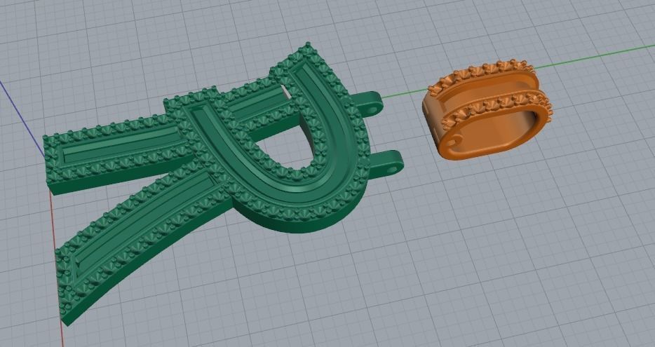 Pendant Letter R Model 2041 3D print model_2