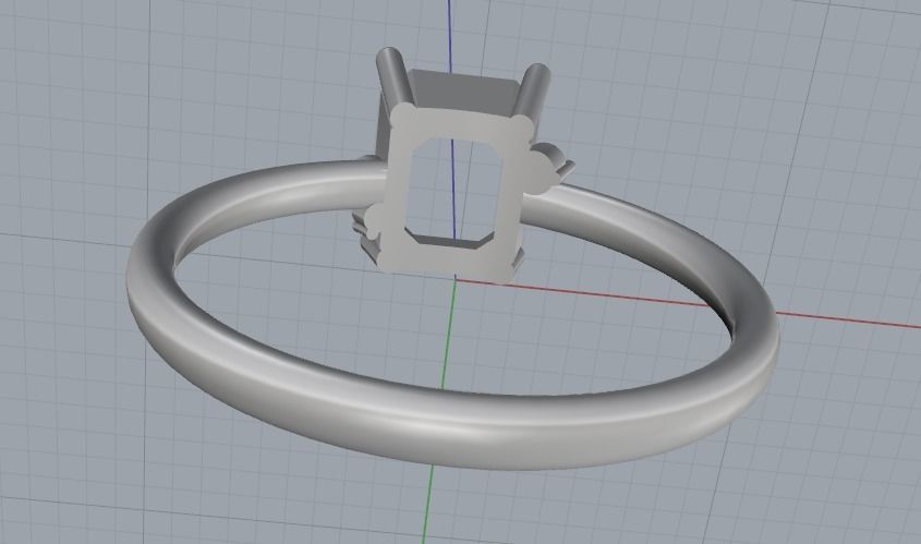 Ring with Emerald stone Model 2040 3D print model_5
