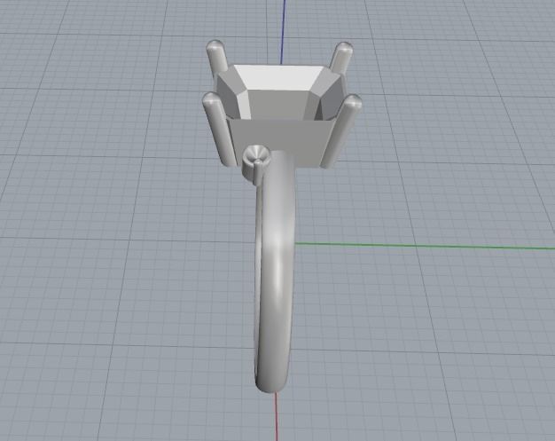 Ring with Emerald stone Model 2040 3D print model_4