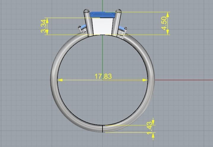 Ring with Emerald stone Model 2040 3D print model_6