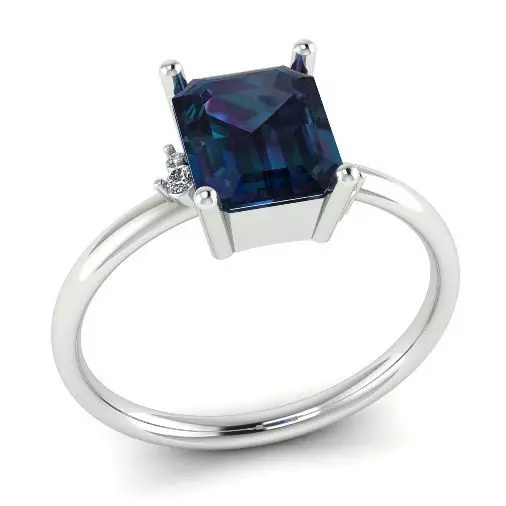 Ring with Emerald stone Model 2040 3D print model_0