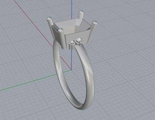 Ring with Emerald stone Model 2040 3D print model_3