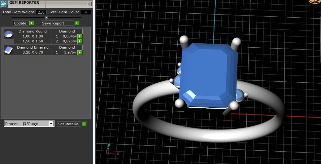 Ring with Emerald stone Model 2040 3D print model_9