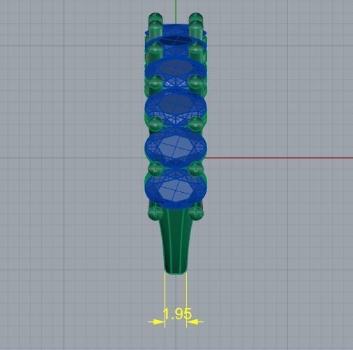 Ring with Oval stones Model 2039 3D print model_6