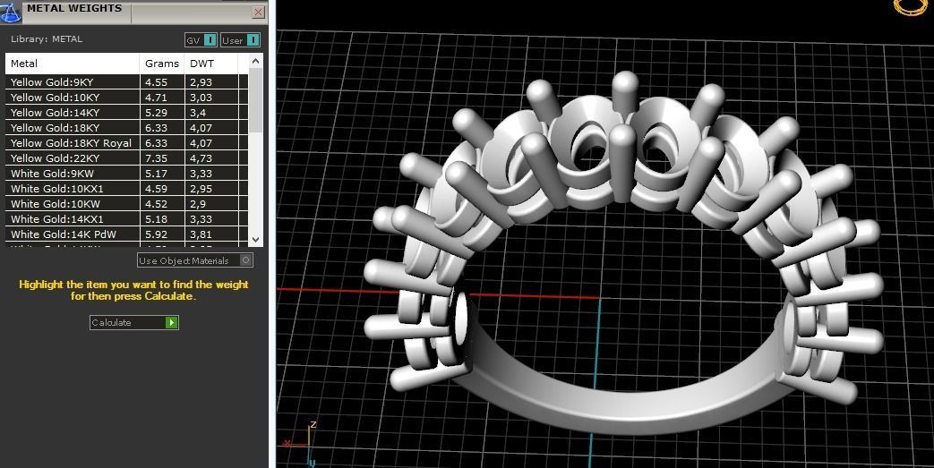 Ring with Oval stones Model 2039 3D print model_7