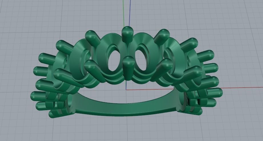 Ring with Oval stones Model 2039 3D print model_2
