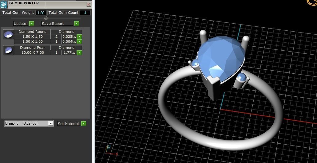 Pear stone ring Model 2036 3D print model_9