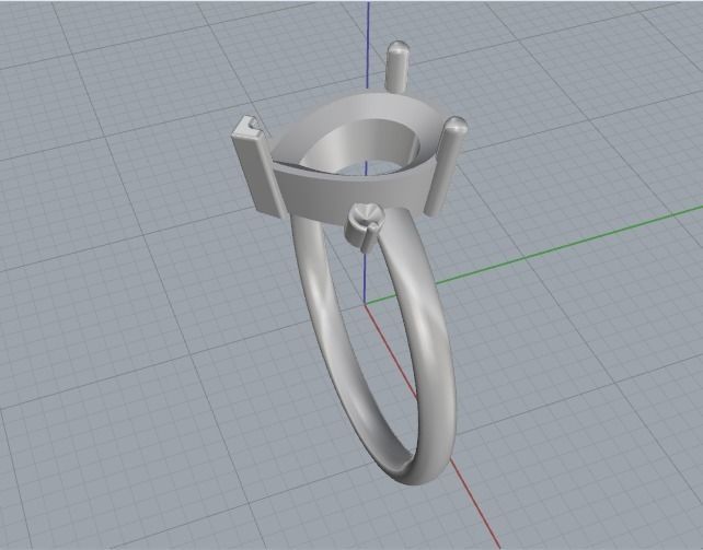 Pear stone ring Model 2036 3D print model_4