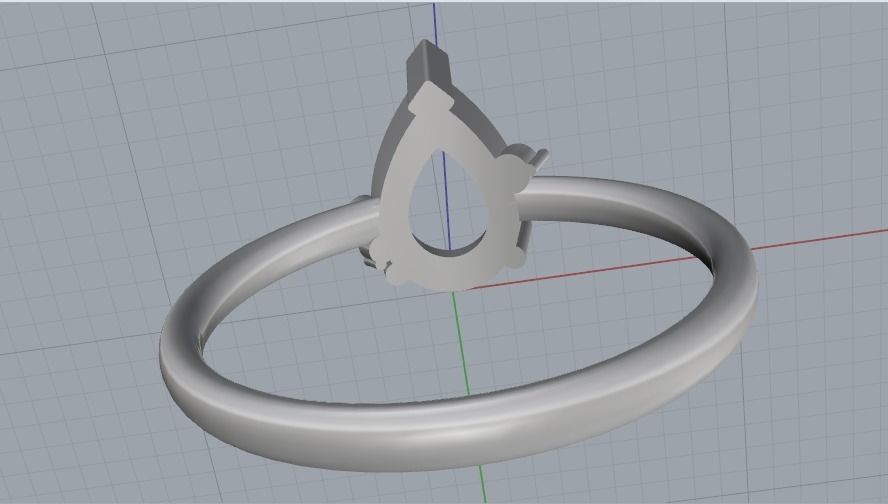 Pear stone ring Model 2036 3D print model_5