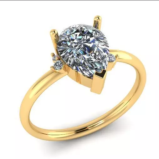 Pear stone ring Model 2036 3D print model_0