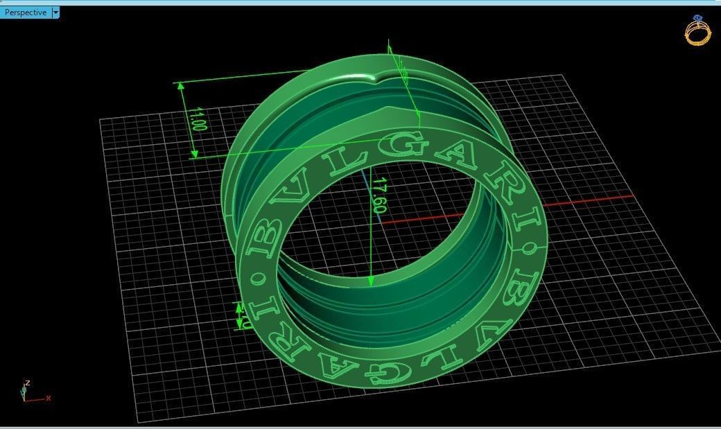 Ring bvlgari zero 1 spirals in two colors of gold without stones 3D print model_34