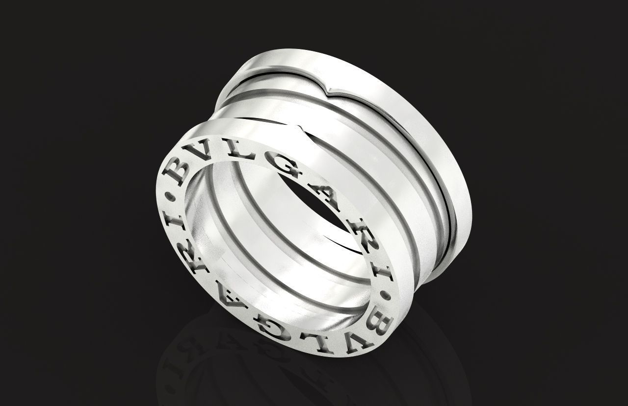 Ring bvlgari zero 1 spirals in two colors of gold without stones 3D print model_20