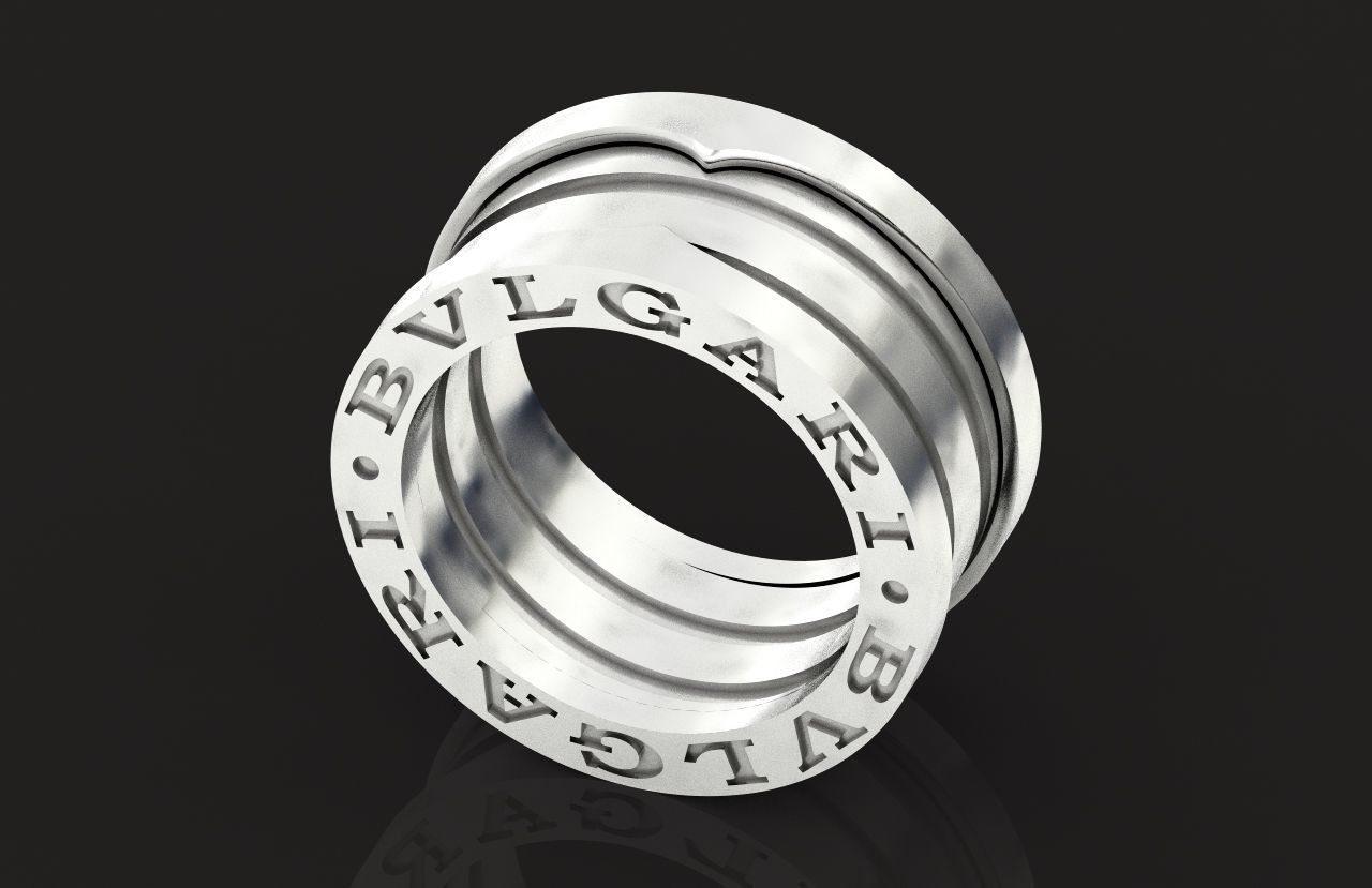 Ring bvlgari zero 1 spirals in two colors of gold without stones 3D print model_21