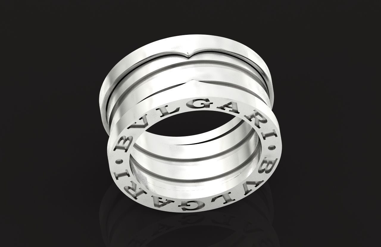 Ring bvlgari zero 1 spirals in two colors of gold without stones 3D print model_18