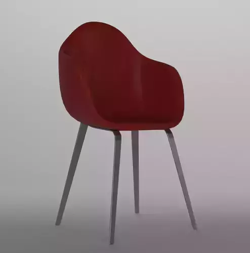 Low poly kitchen chair 3D model