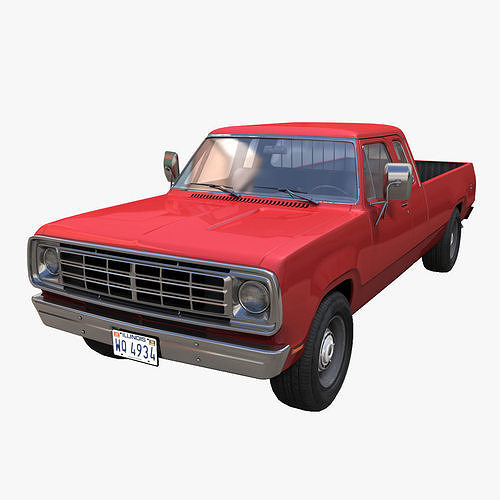 Dodge  Club Cab 1976 pickup Low-poly 3D model