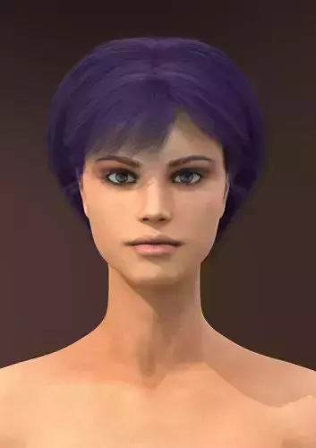 Short hair 009-FV2 for Camila-FV2 3D model from 3DClo Software