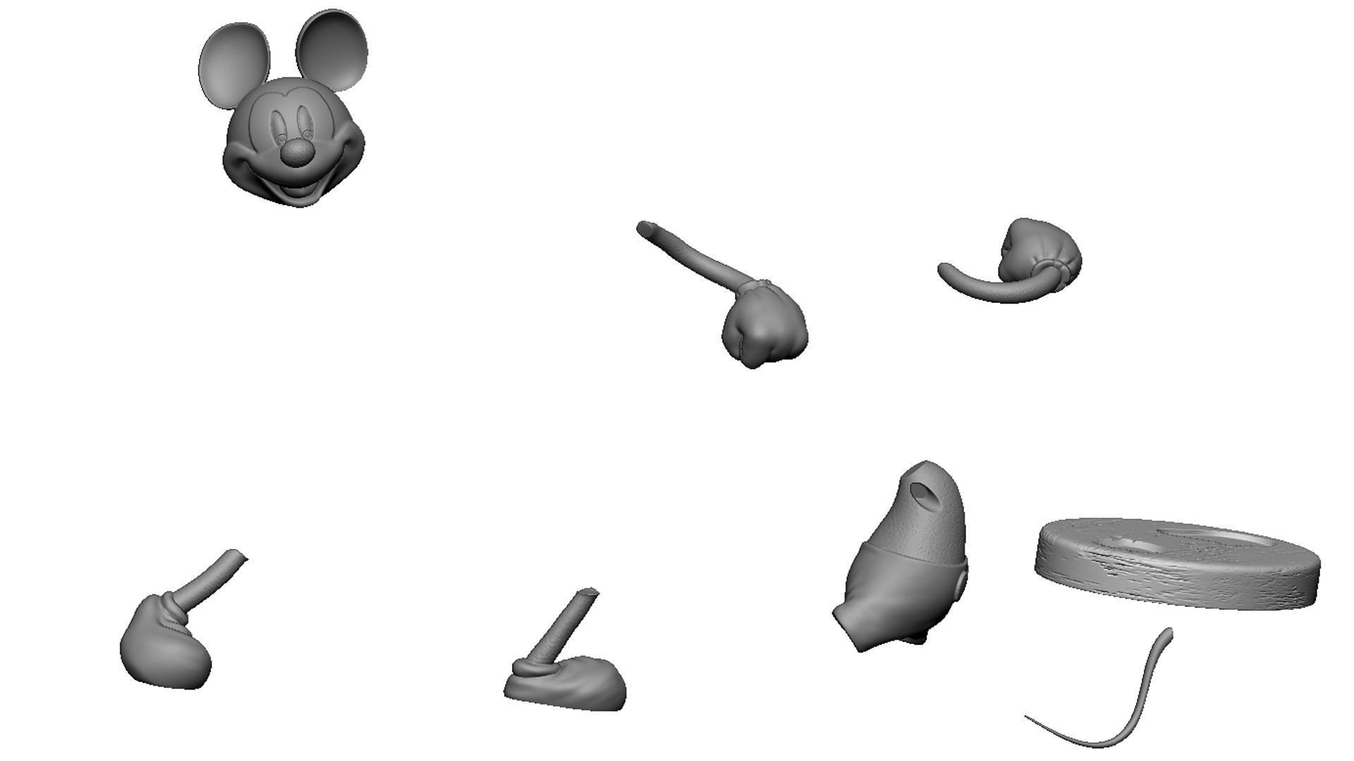 MICKEY MOUSE happy for 3D print STL 3D print model_12