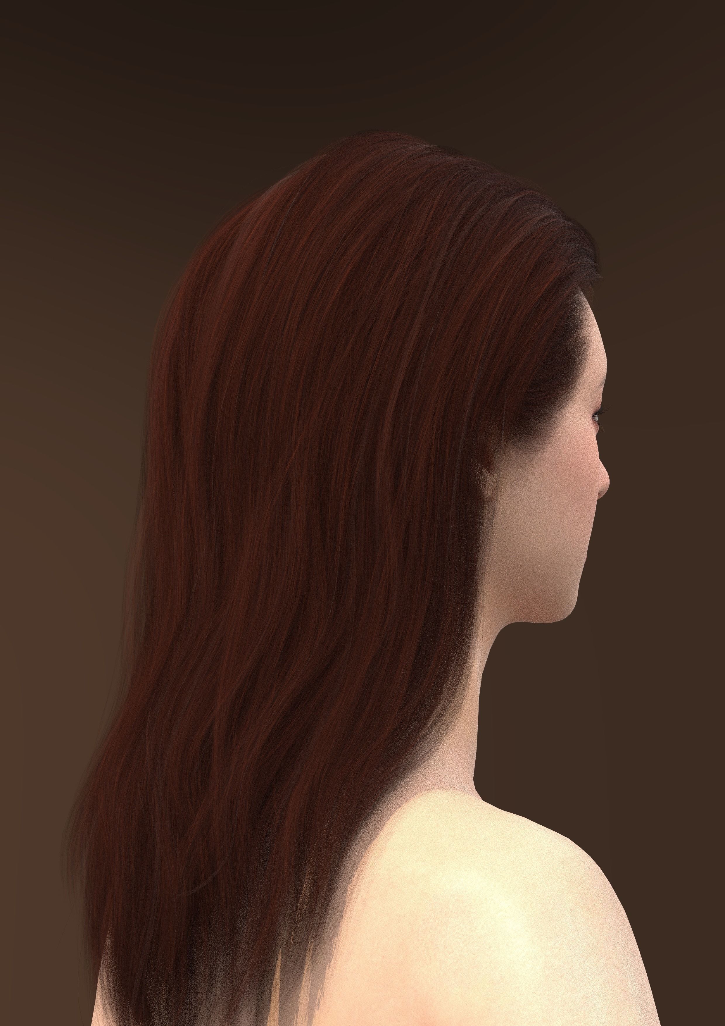 Long hair 010-FV2 for Yuna-FV2 3D model from 3DClo Software 3D model_3