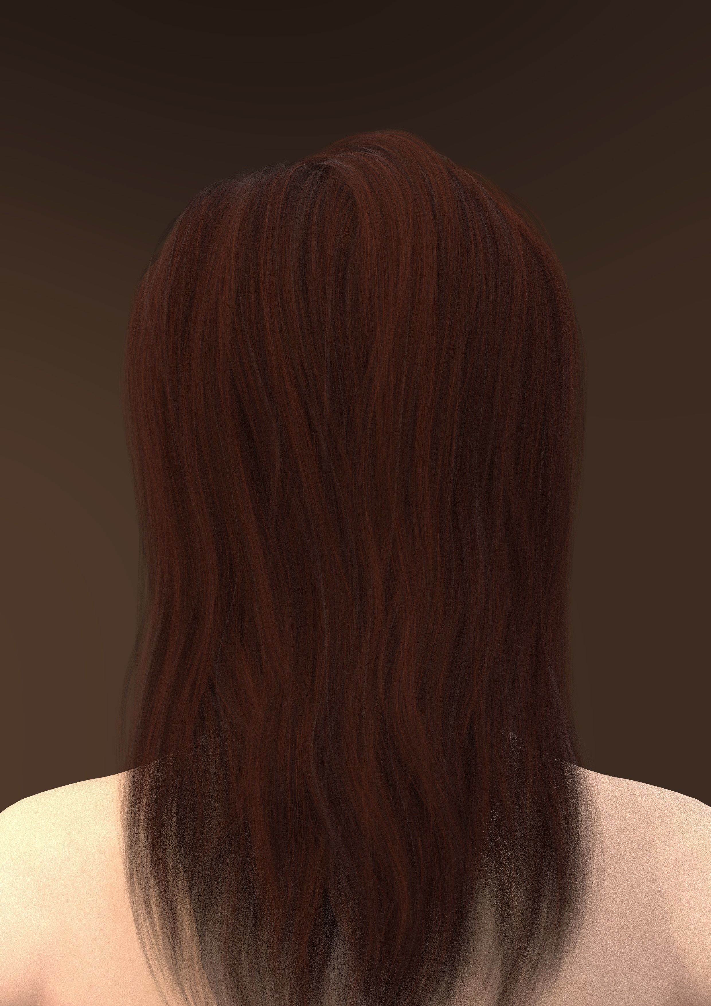 Long hair 010-FV2 for Yuna-FV2 3D model from 3DClo Software 3D model_4