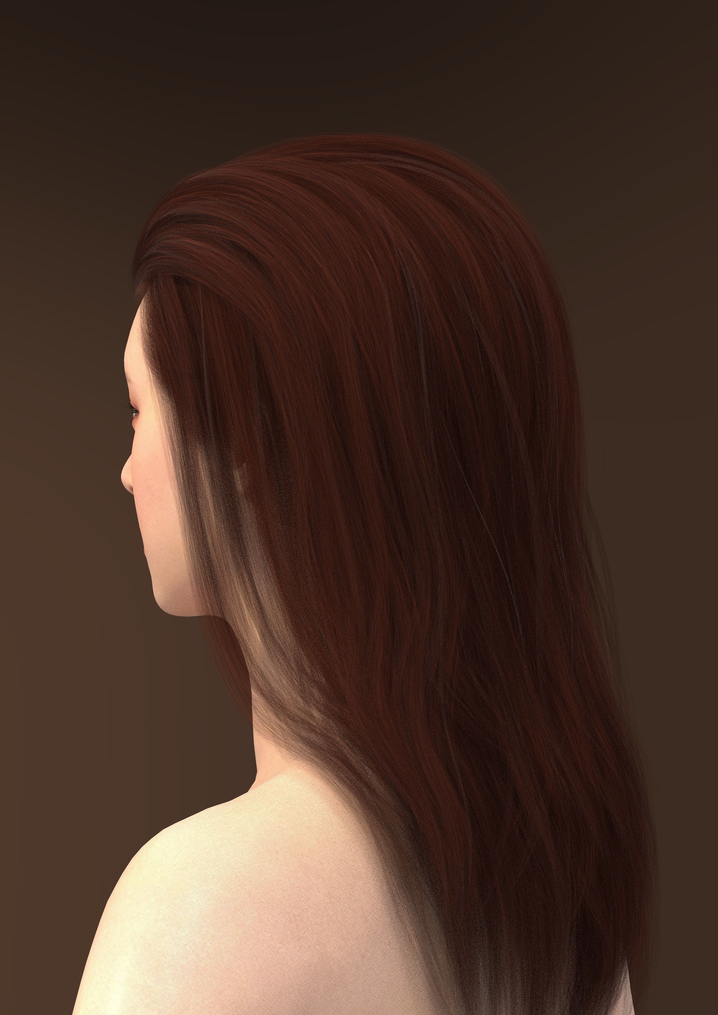 Long hair 010-FV2 for Yuna-FV2 3D model from 3DClo Software 3D model_5