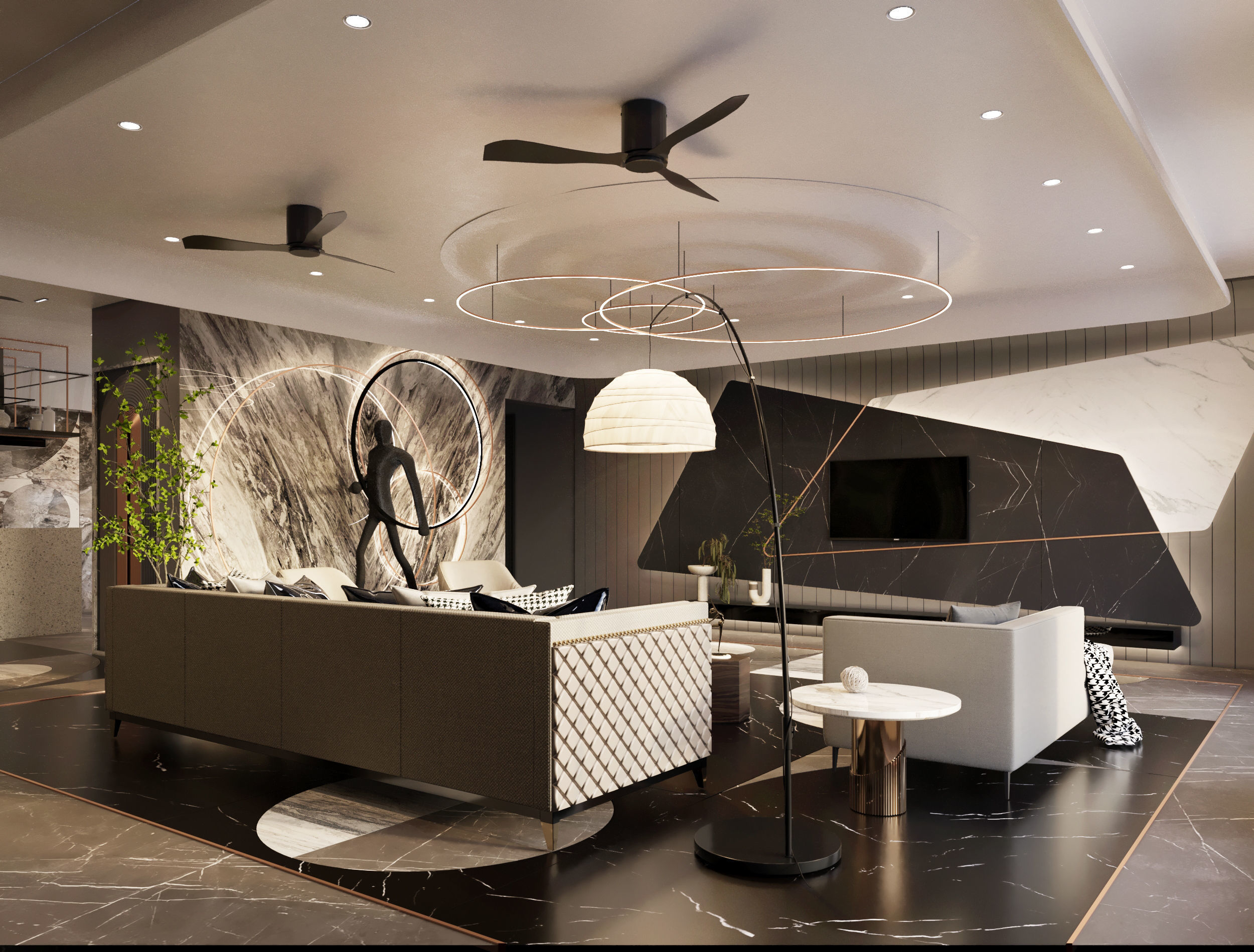 living room and kitchen design scene in 3dsmax corona 3D model 3D model_12