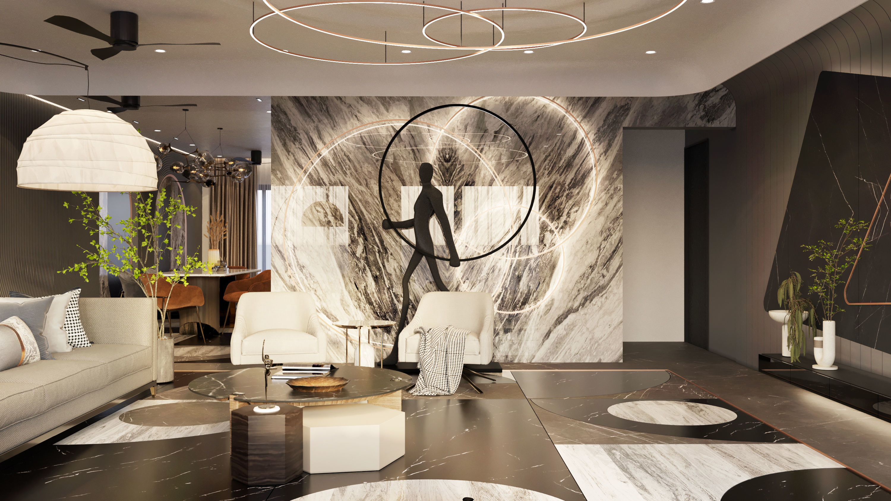 living room and kitchen design scene in 3dsmax corona 3D model 3D model_13