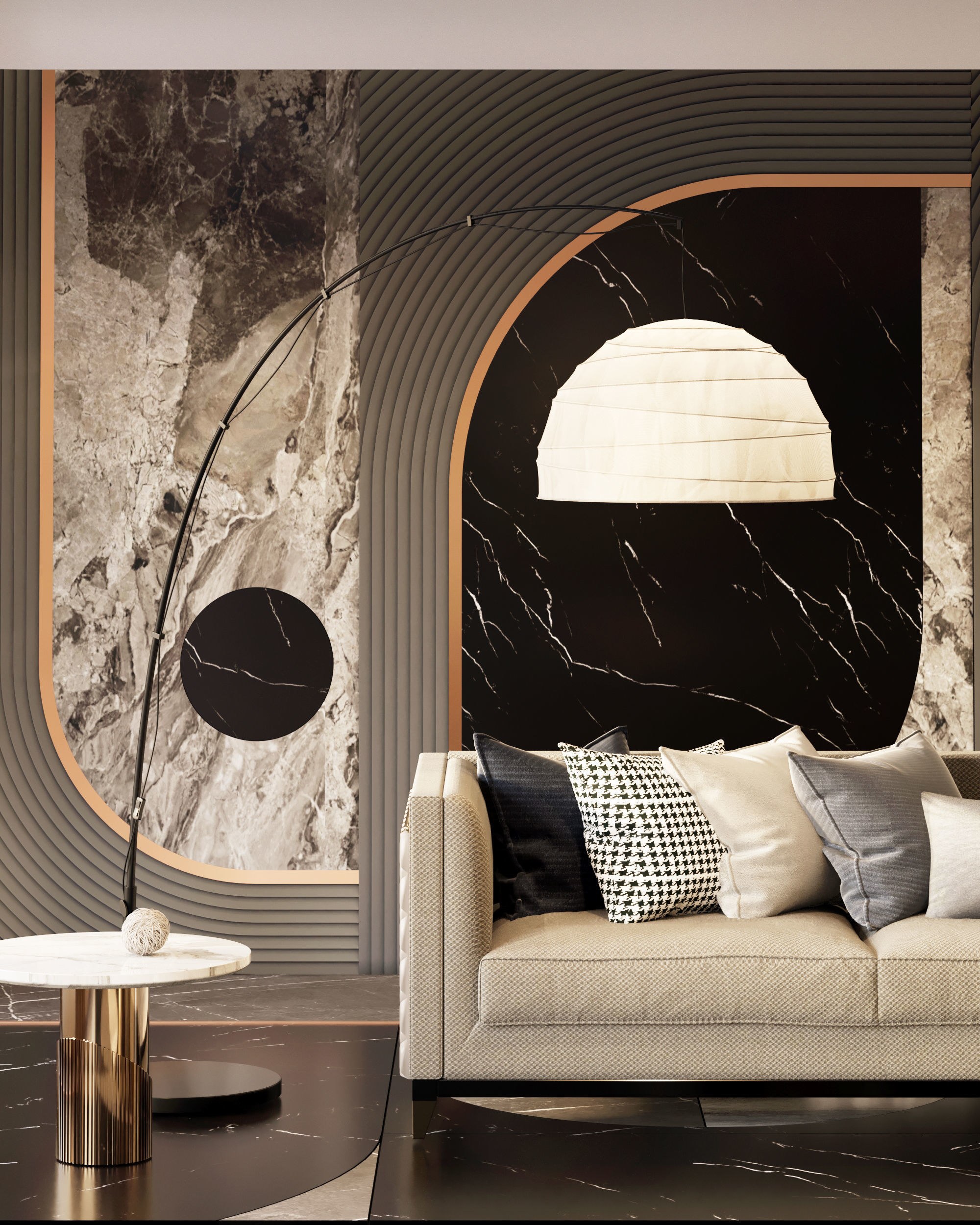 living room and kitchen design scene in 3dsmax corona 3D model 3D model_5