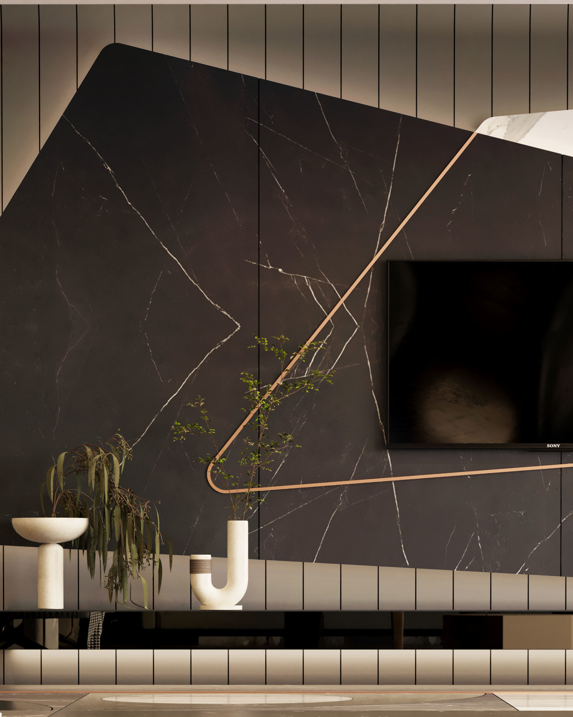 living room and kitchen design scene in 3dsmax corona 3D model 3D model_6