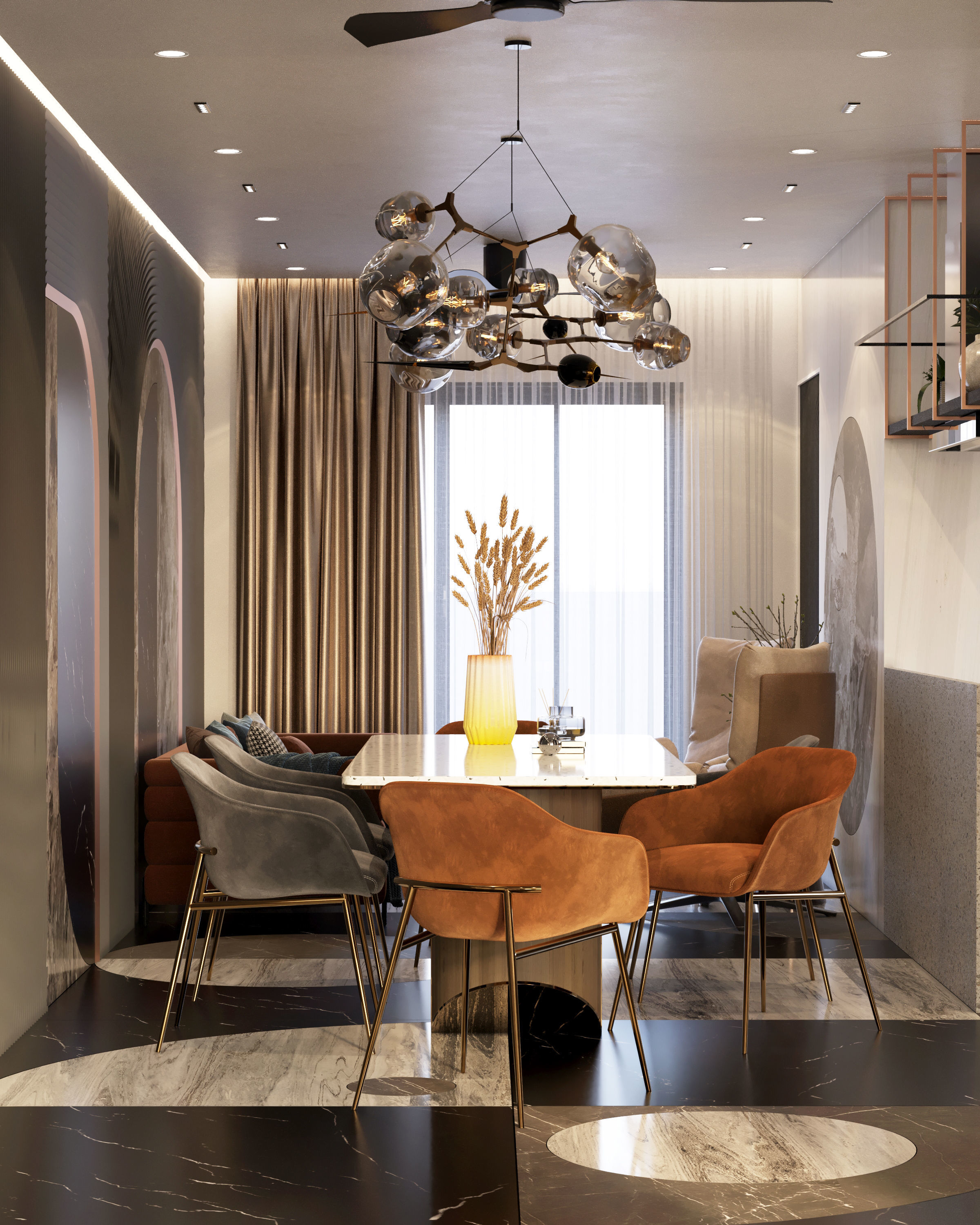 living room and kitchen design scene in 3dsmax corona 3D model 3D model_16