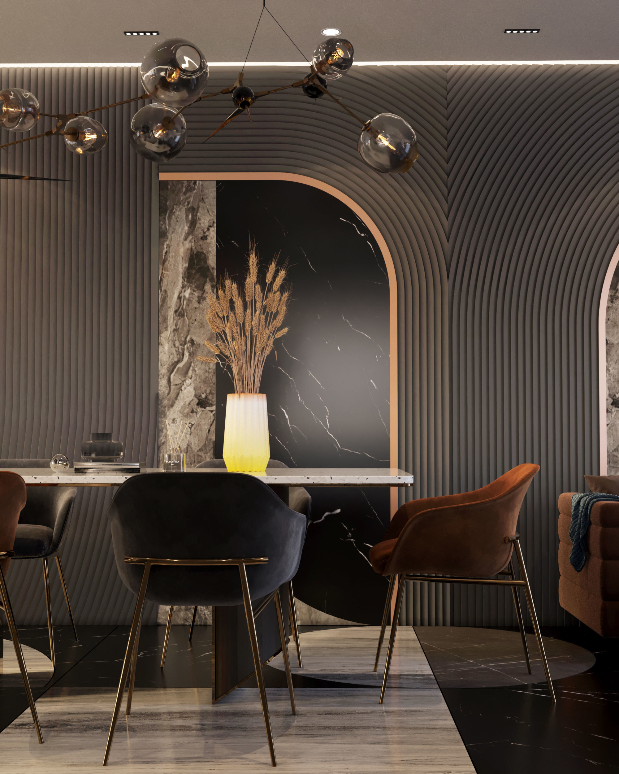 living room and kitchen design scene in 3dsmax corona 3D model 3D model_10