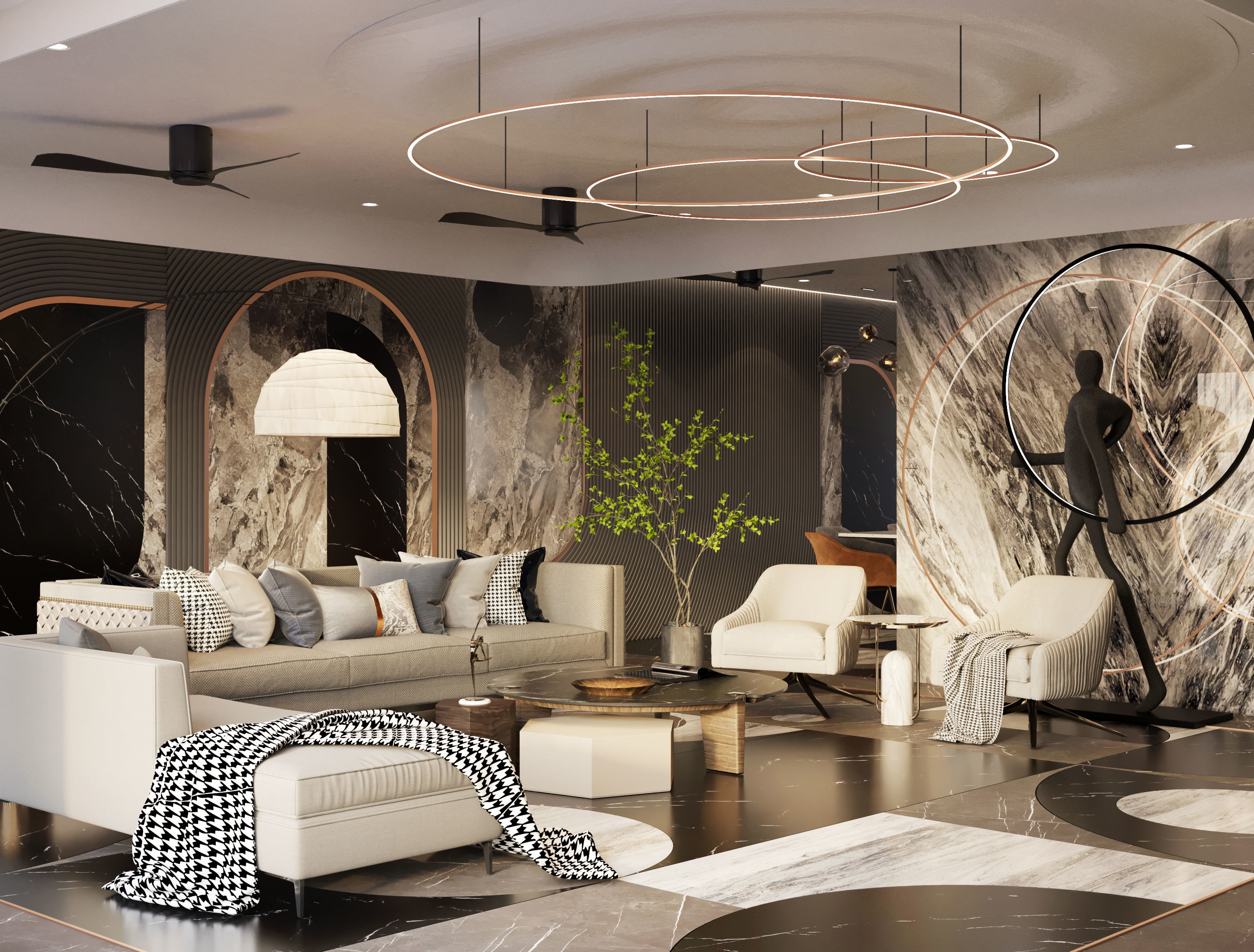 living room and kitchen design scene in 3dsmax corona 3D model 3D model_14